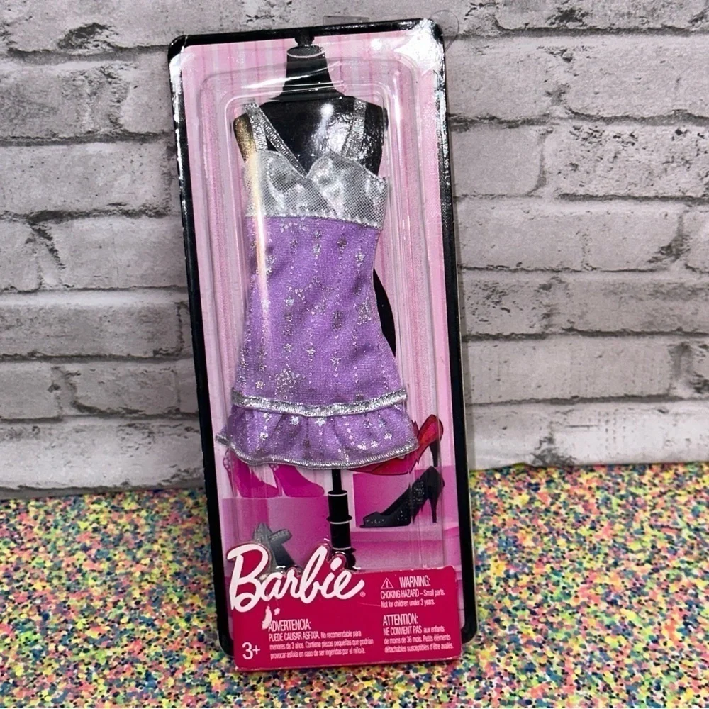 Barbie Doll Dress 2009 Fashion Fever Glam Party Dress Silver Purple Rare NEW NIB